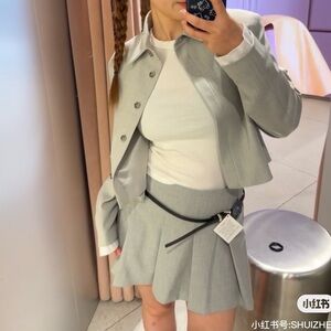 New with Tags Zara Grey Mini Skirt Skort Size M